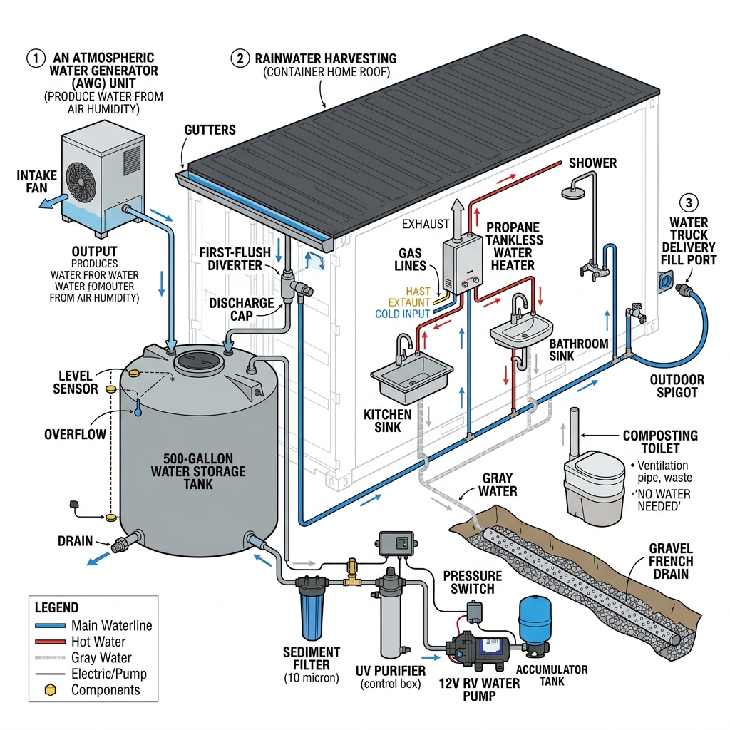 Complete water system diagram